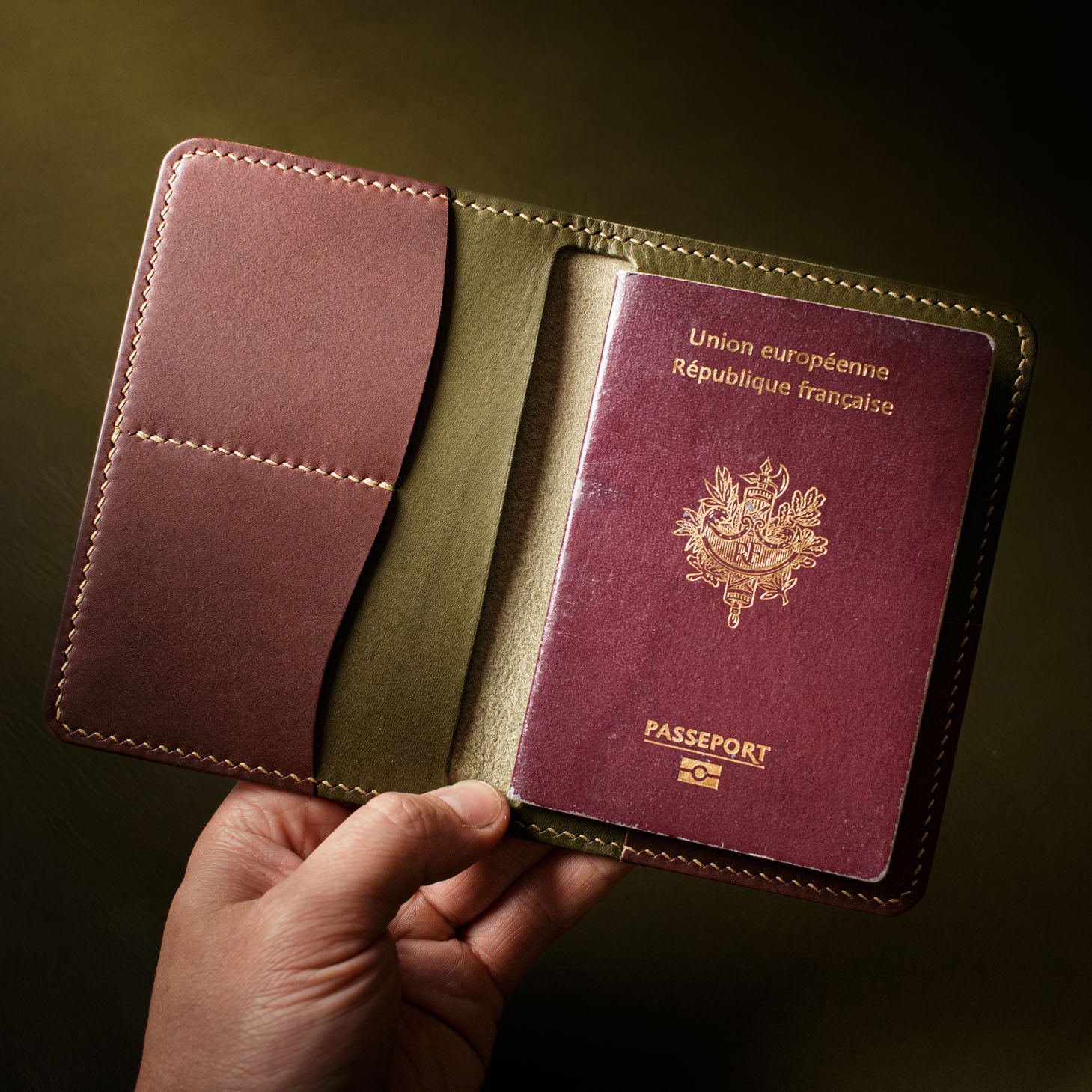 Astrolabe Passport Holder - Walnut & Olive