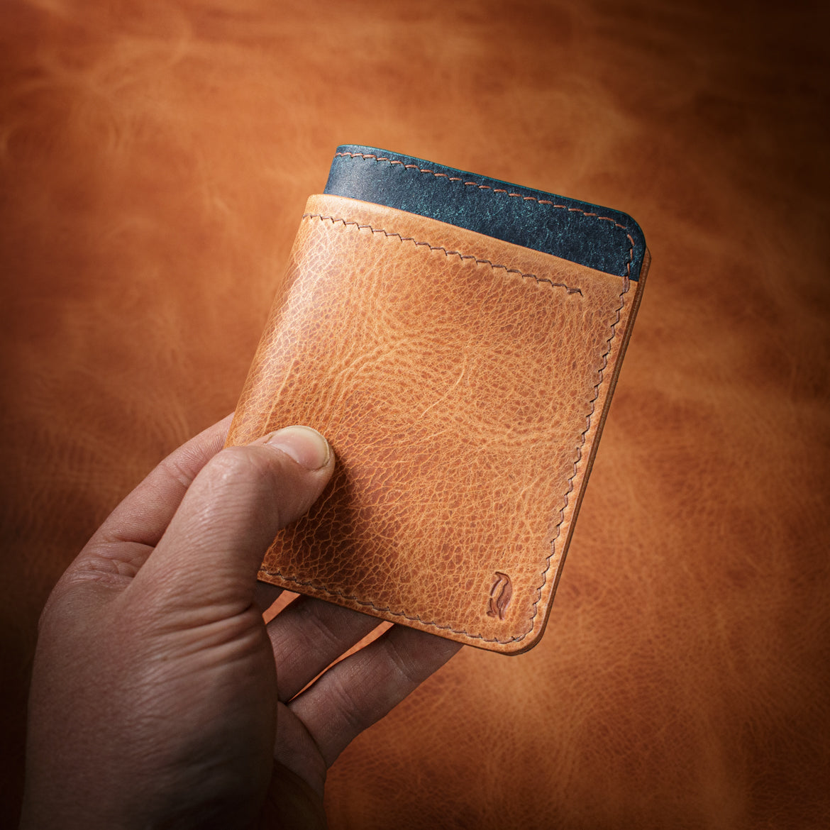 Portefeuille Royal - Wax Sable & Pueblo Bleu Roi