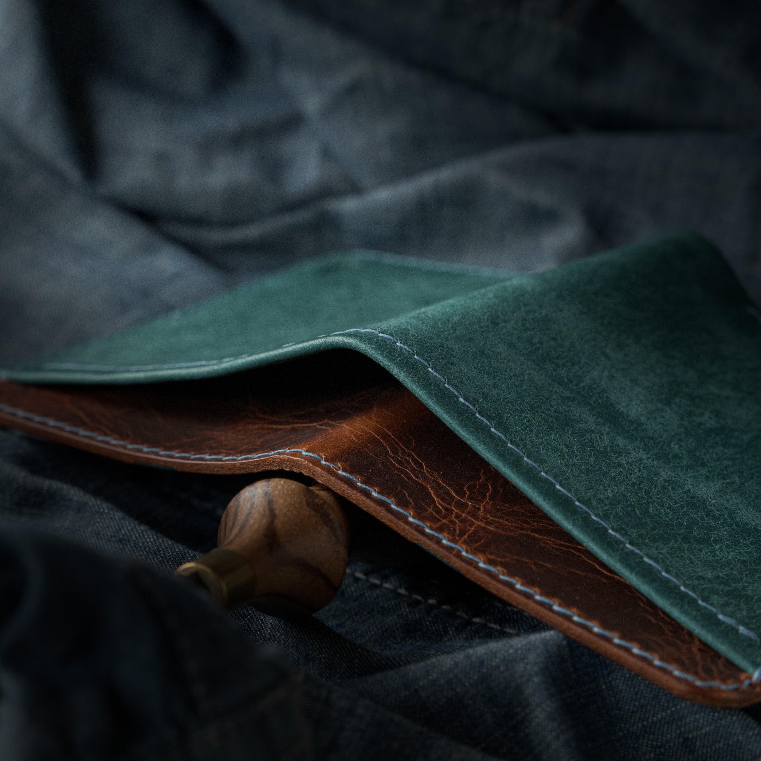 Portefeuille Royal - Turquoise & Cognac