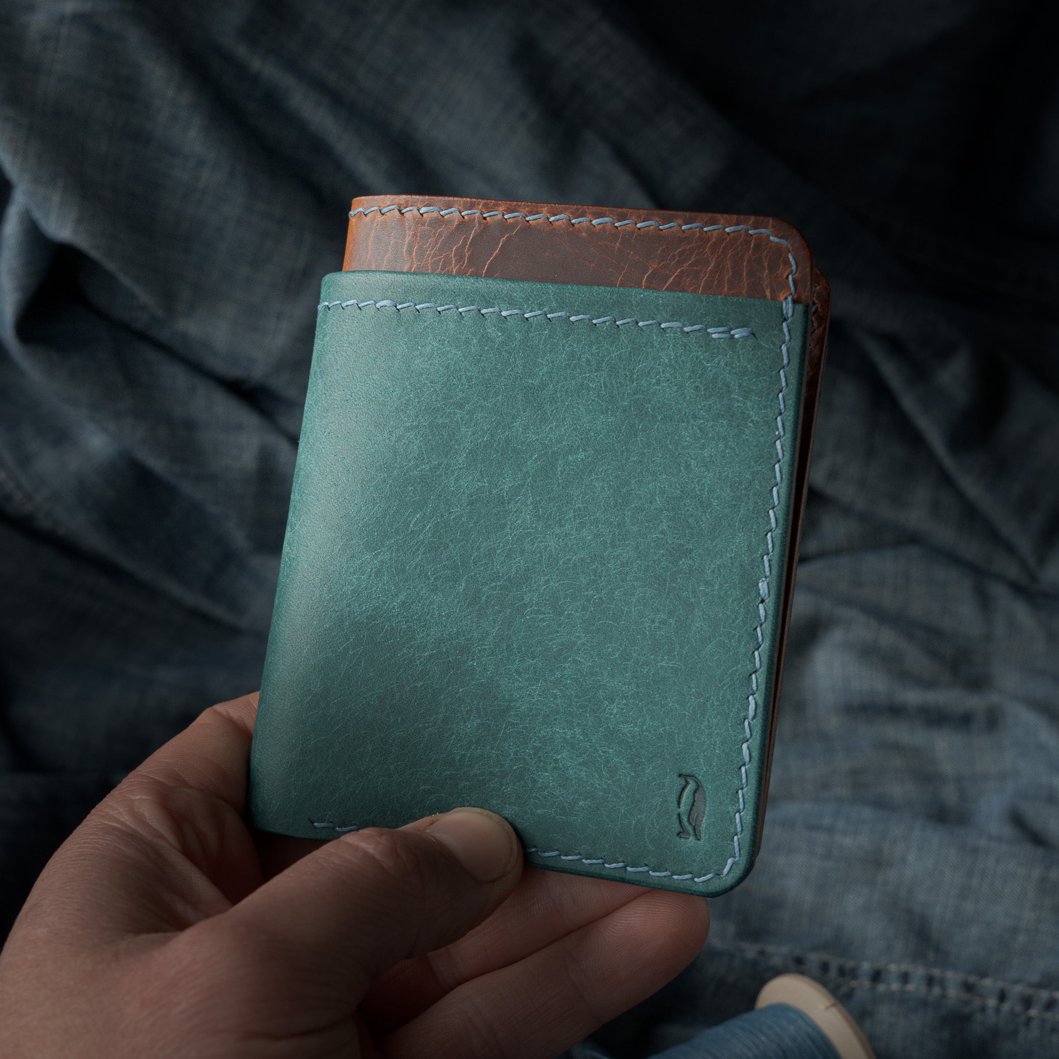 Portefeuille Royal - Turquoise & Cognac