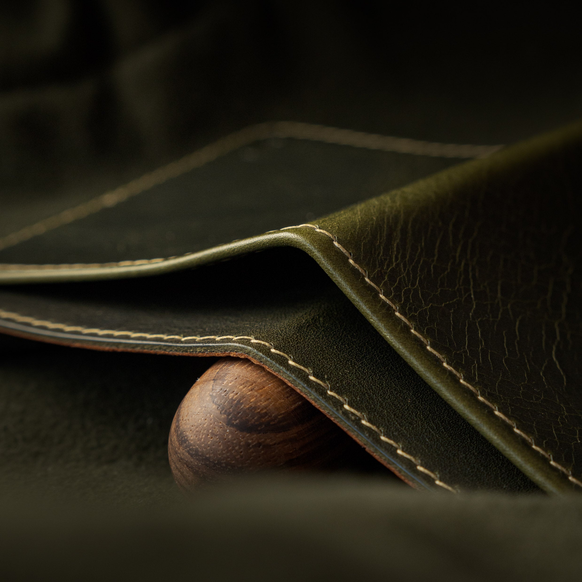Portefeuille Royal - Vert olive & Cognac