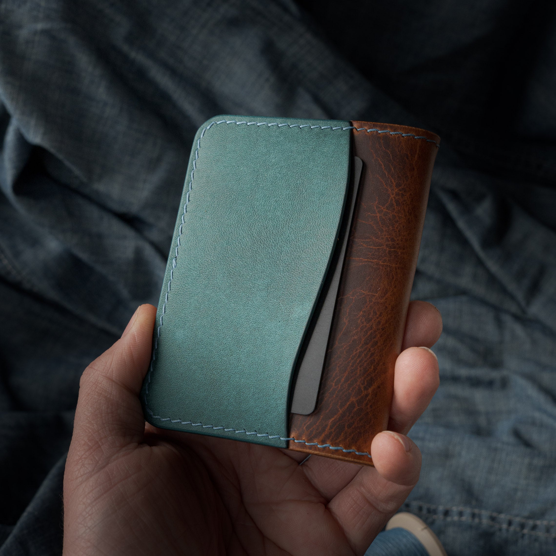 Sérac Wallet - Wax Cognac & Pueblo Marine