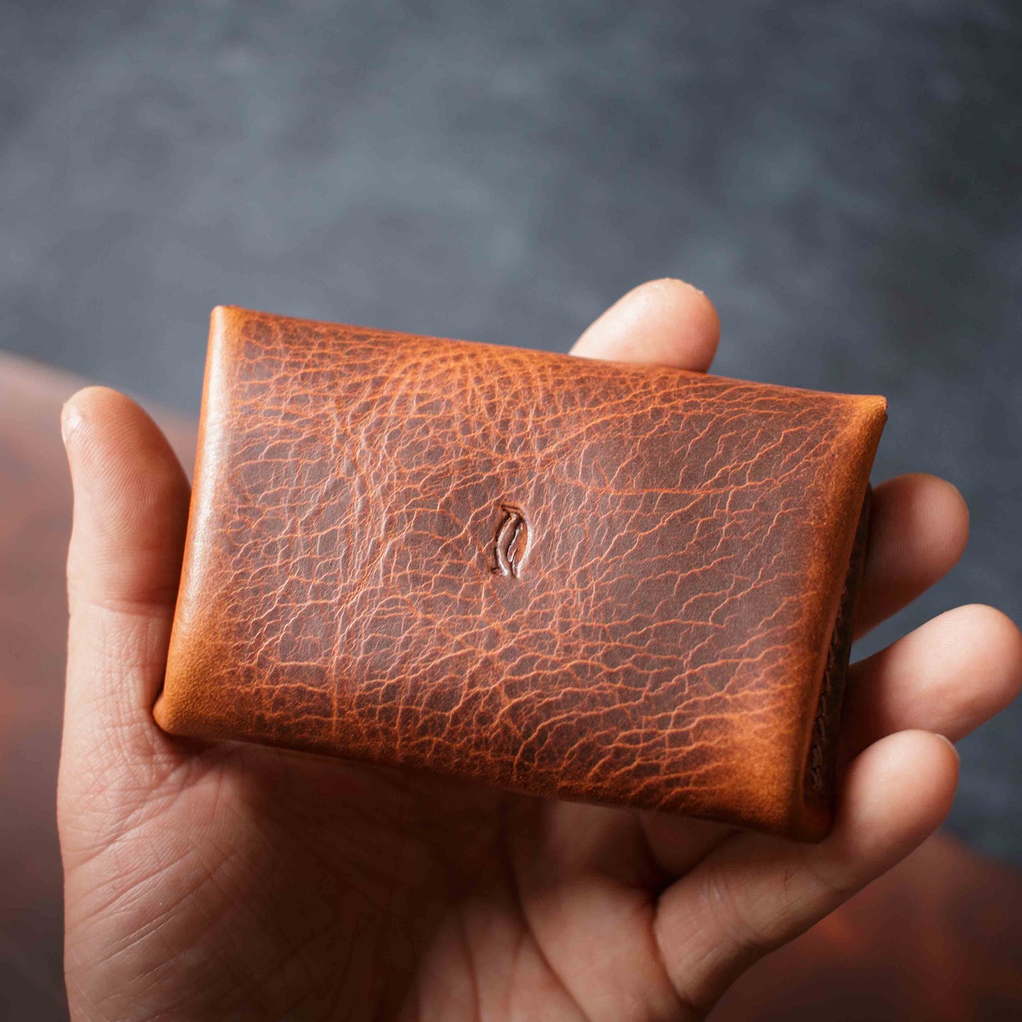 Porte-monnaie Pulka - Wax Cognac & Marine