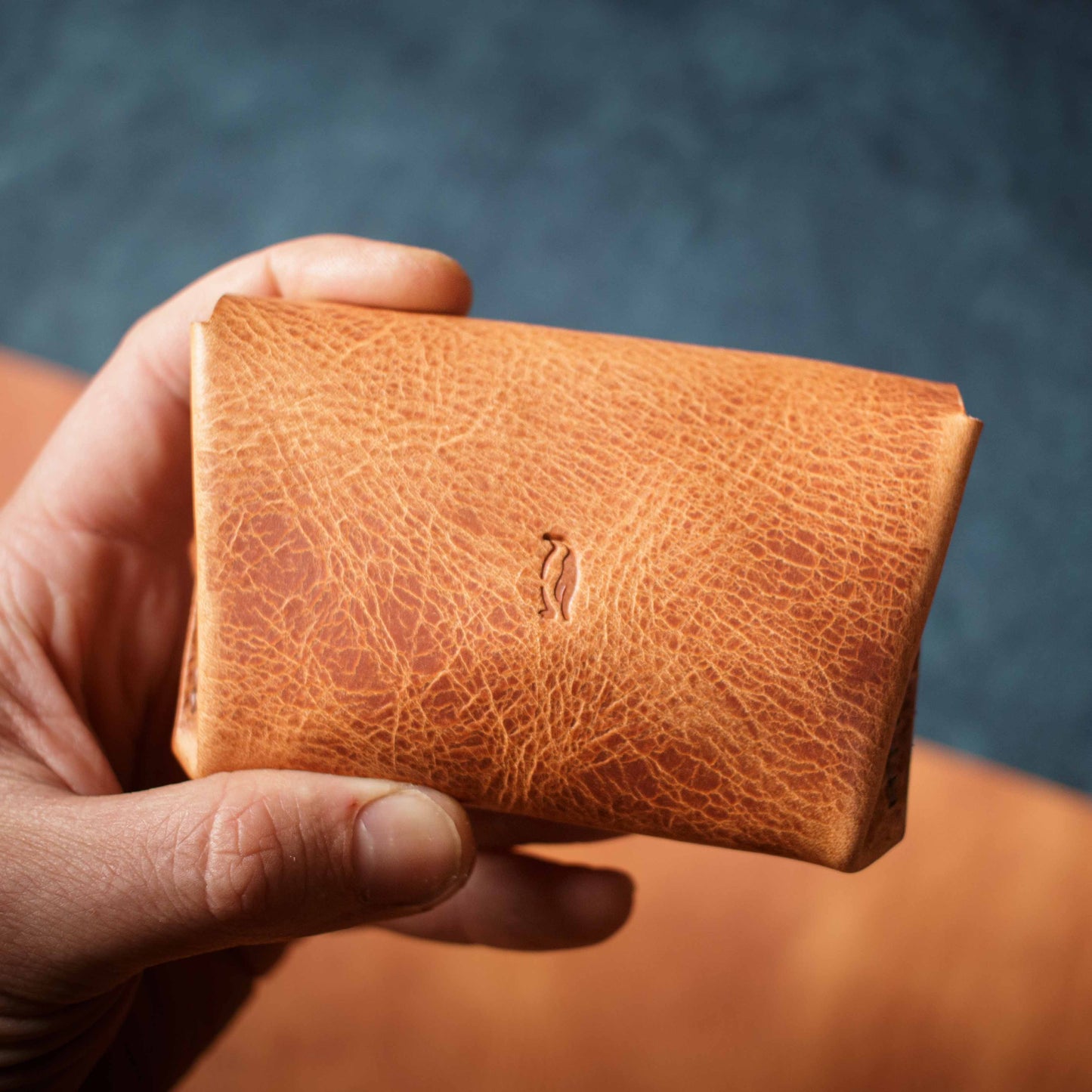 Porte-monnaie Pulka - Wax Sable & Bleu Roi