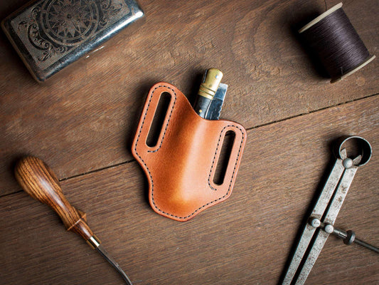 Fourreau en cuir pour couteau Laguiole pliant