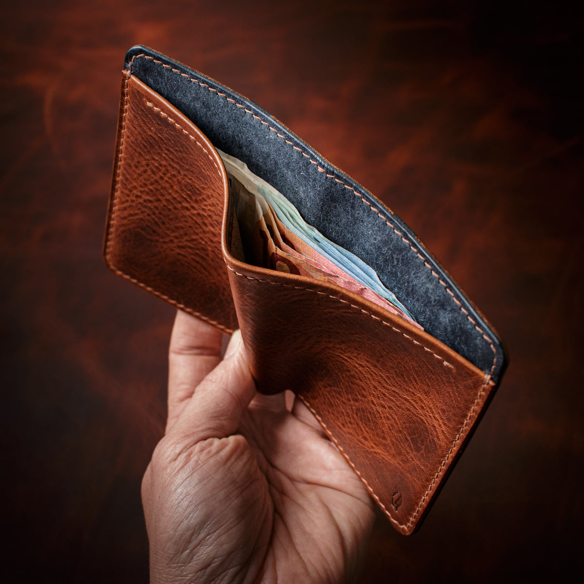 Portefeuille Royal - Wax Cognac & Pueblo Marine