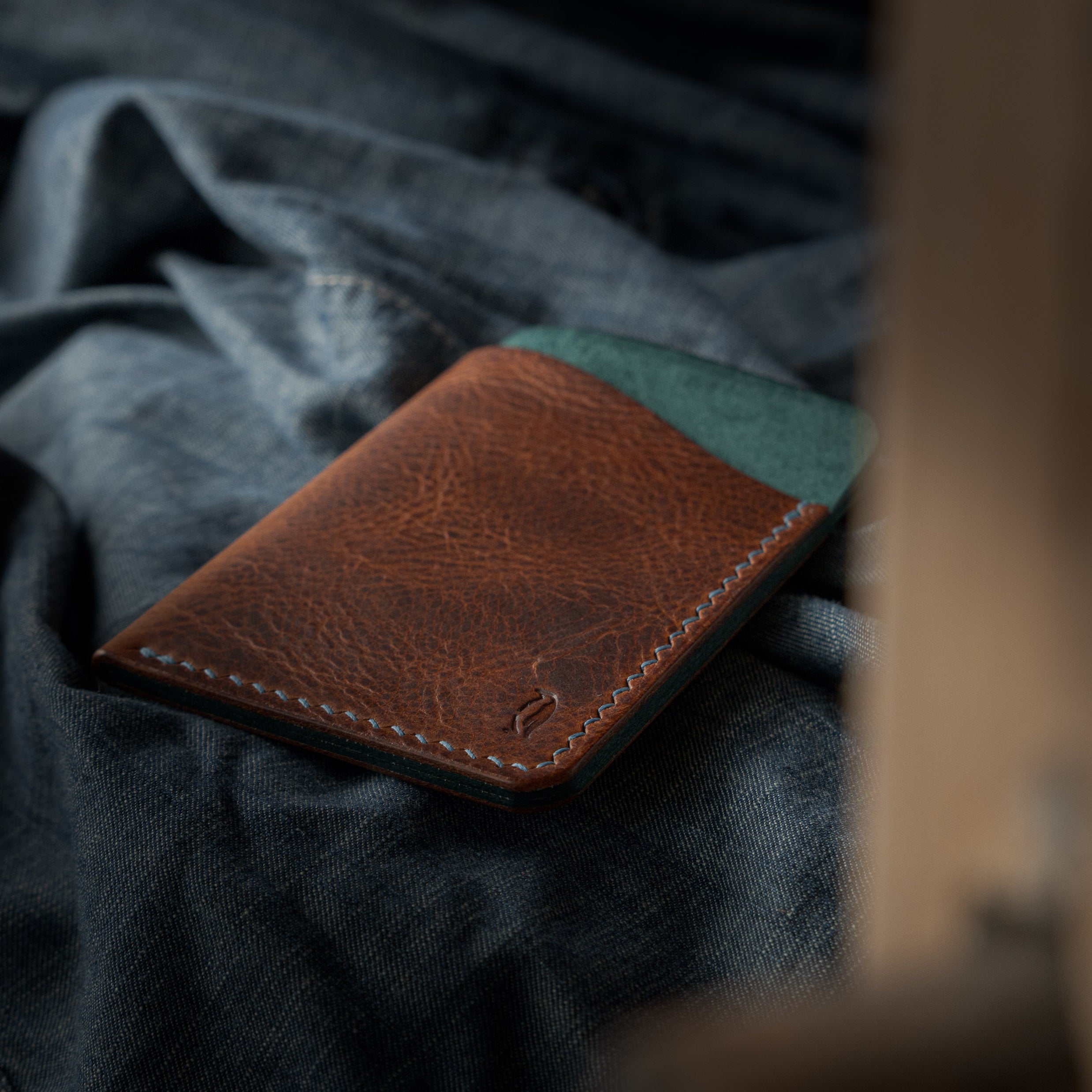 Porte-cartes Iceberg - Turquoise & Cognac