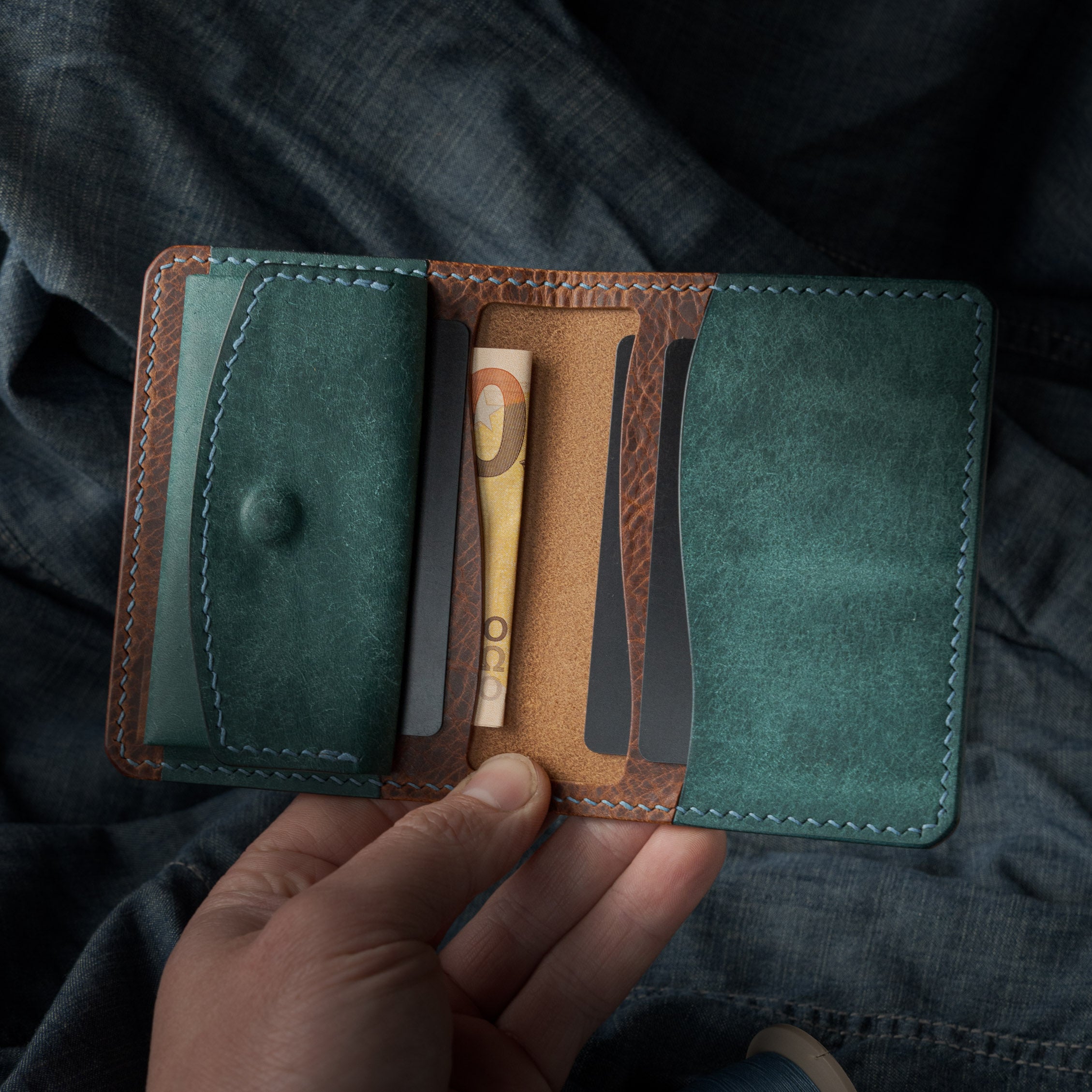 Sérac Wallet - Wax Cognac & Pueblo Marine