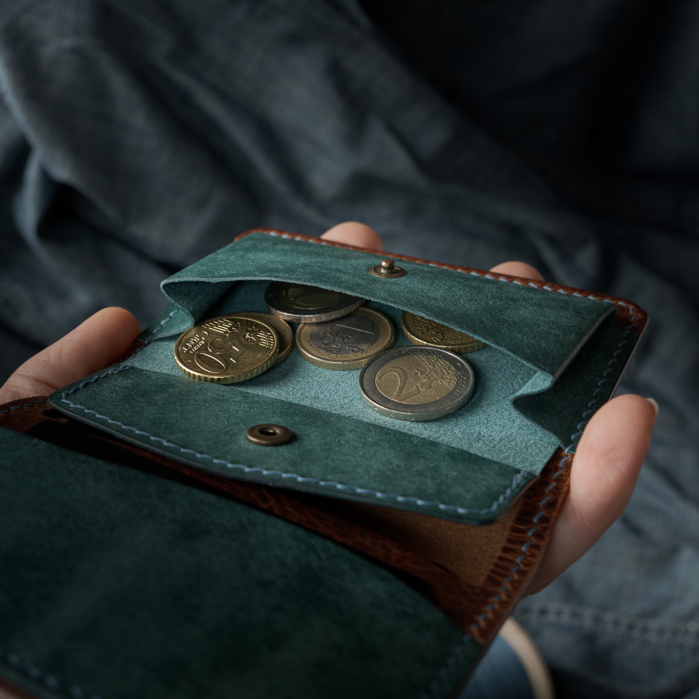 Sérac Wallet - Wax Cognac & Pueblo Marine
