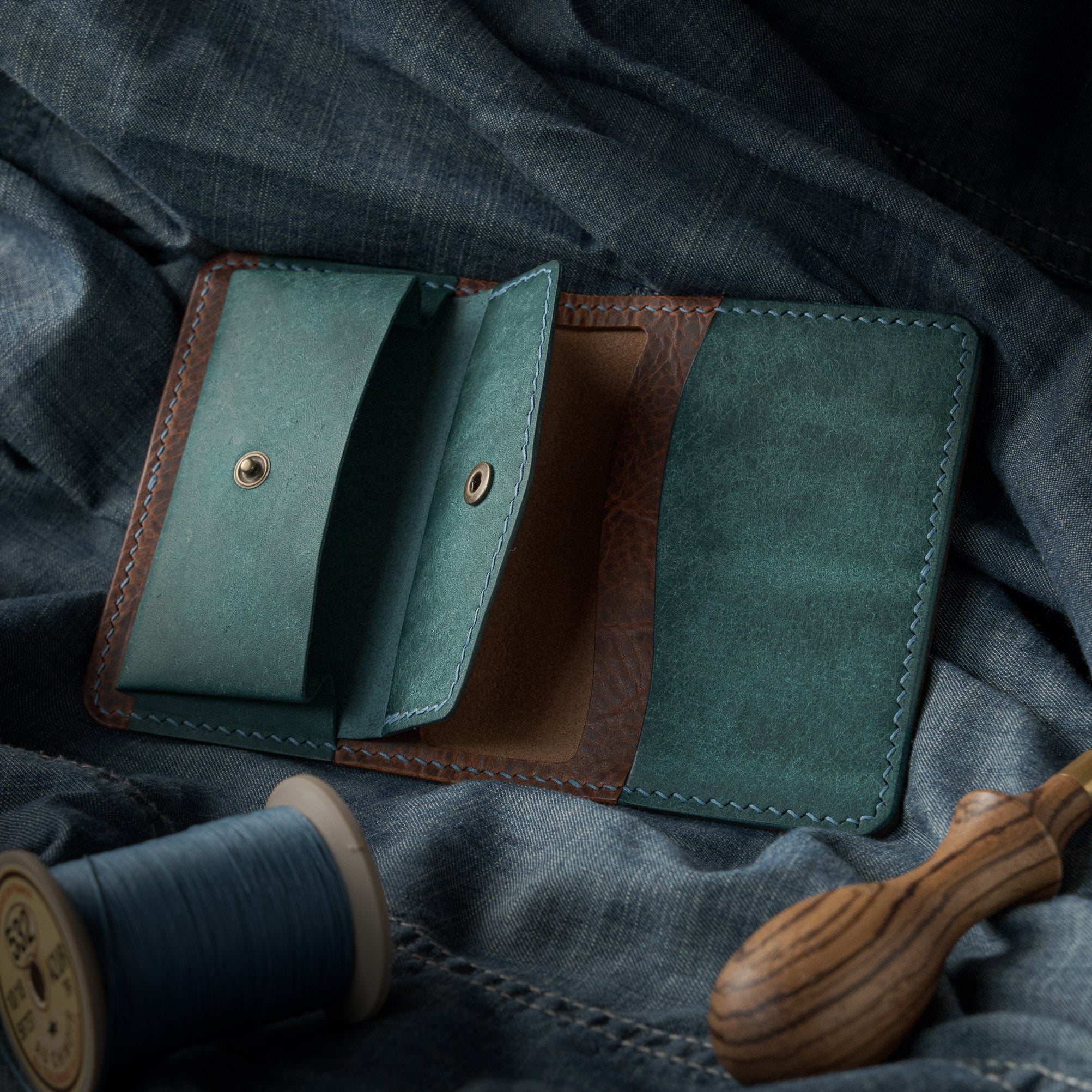 Portefeuille Sérac - Turquoise & Cognac