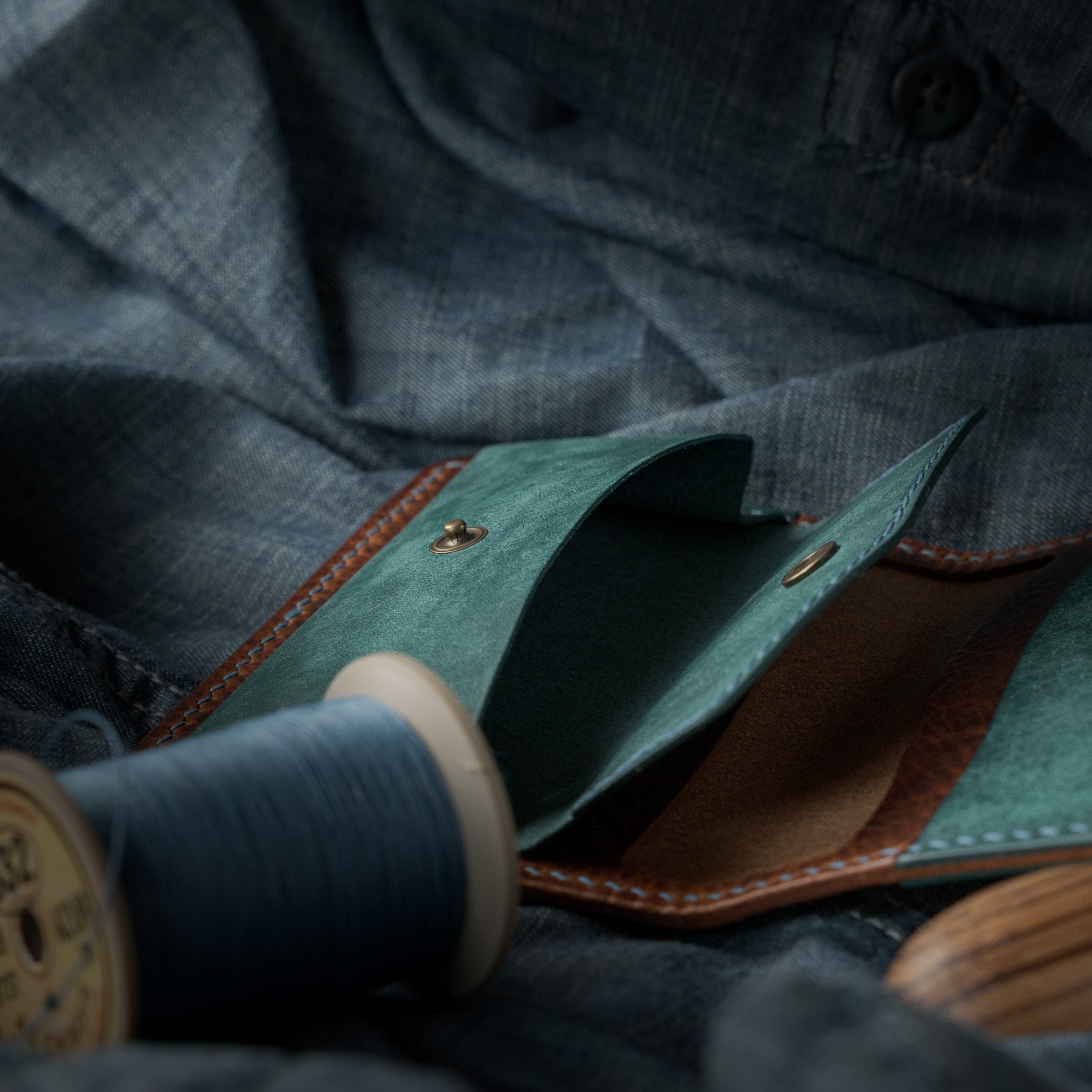 Sérac Wallet - Wax Cognac & Pueblo Marine
