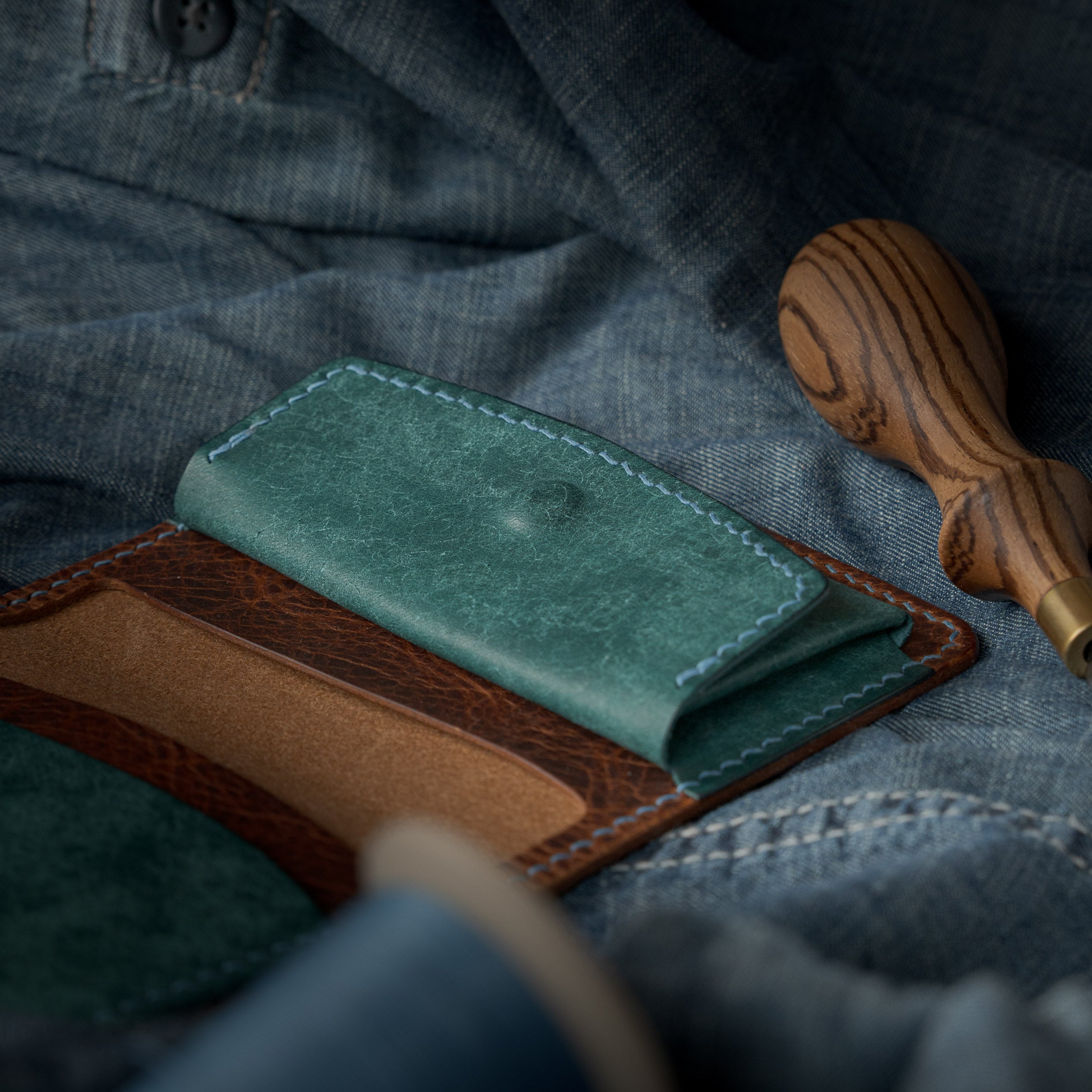 Sérac Wallet - Wax Cognac & Pueblo Marine
