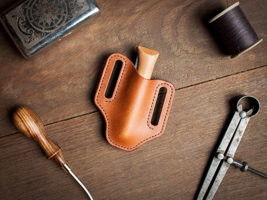 Fourreau en cuir pour couteau type opinel