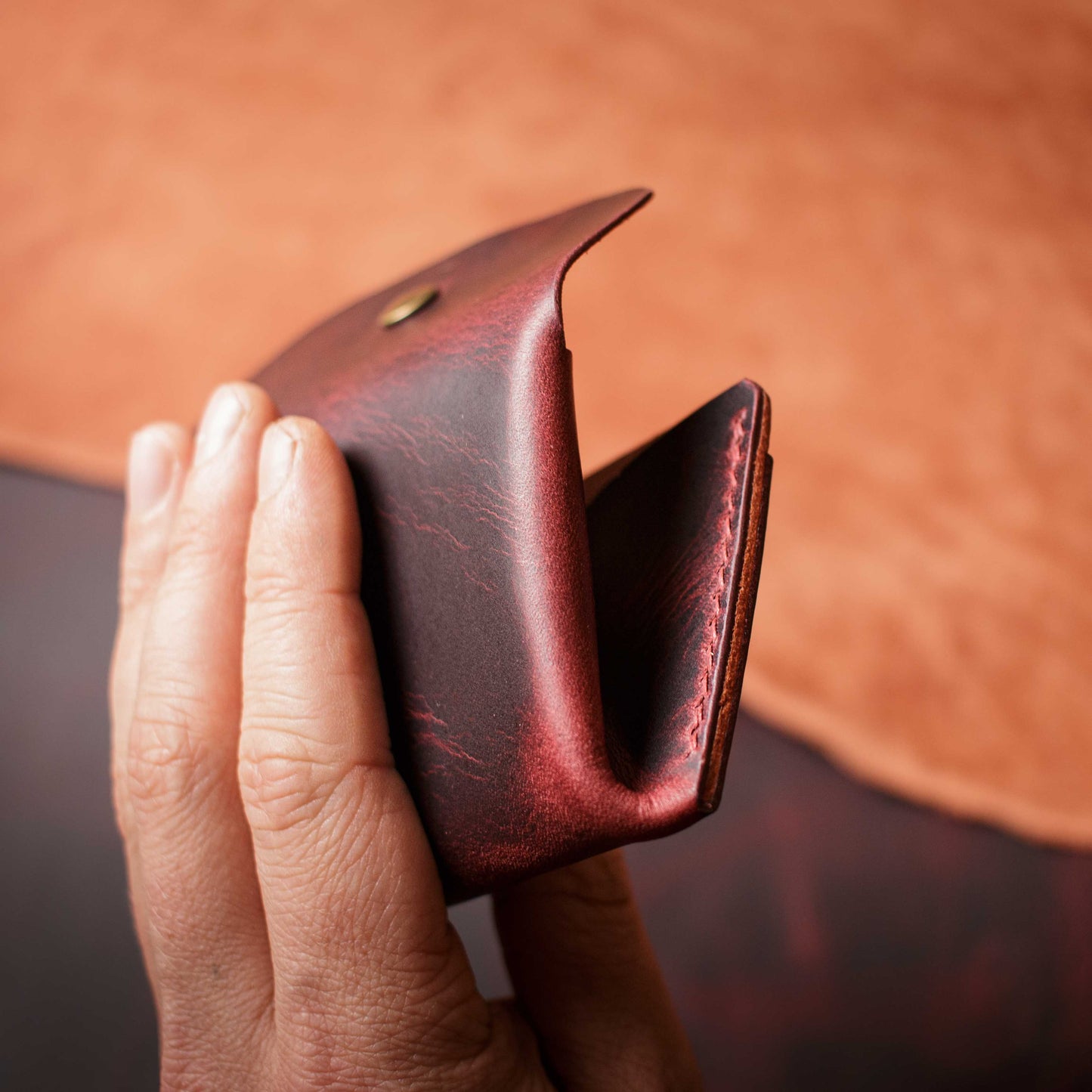 Porte-monnaie Pulka - Wax Bordeaux & Sienne