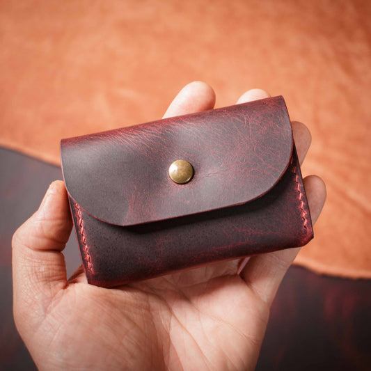 Porte-monnaie Pulka - Wax Bordeaux & Sienne