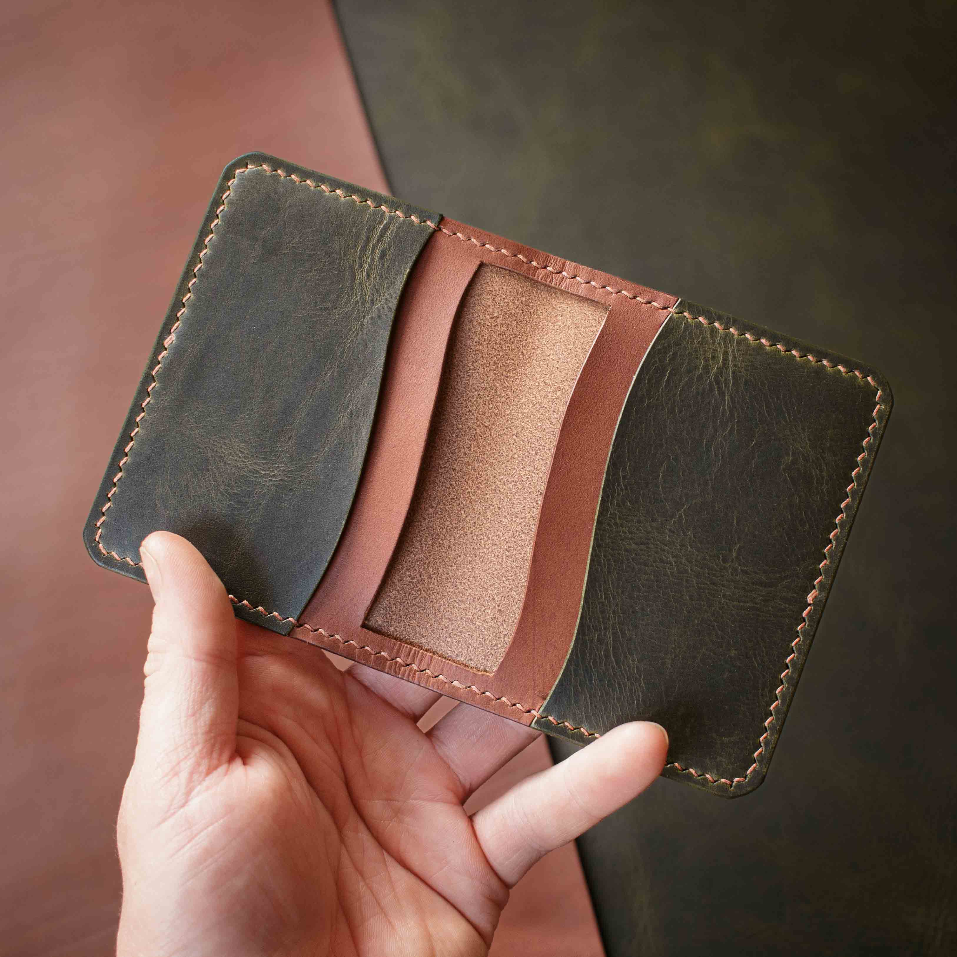 Walrus Wallet - Hazelnut & Wax Olive