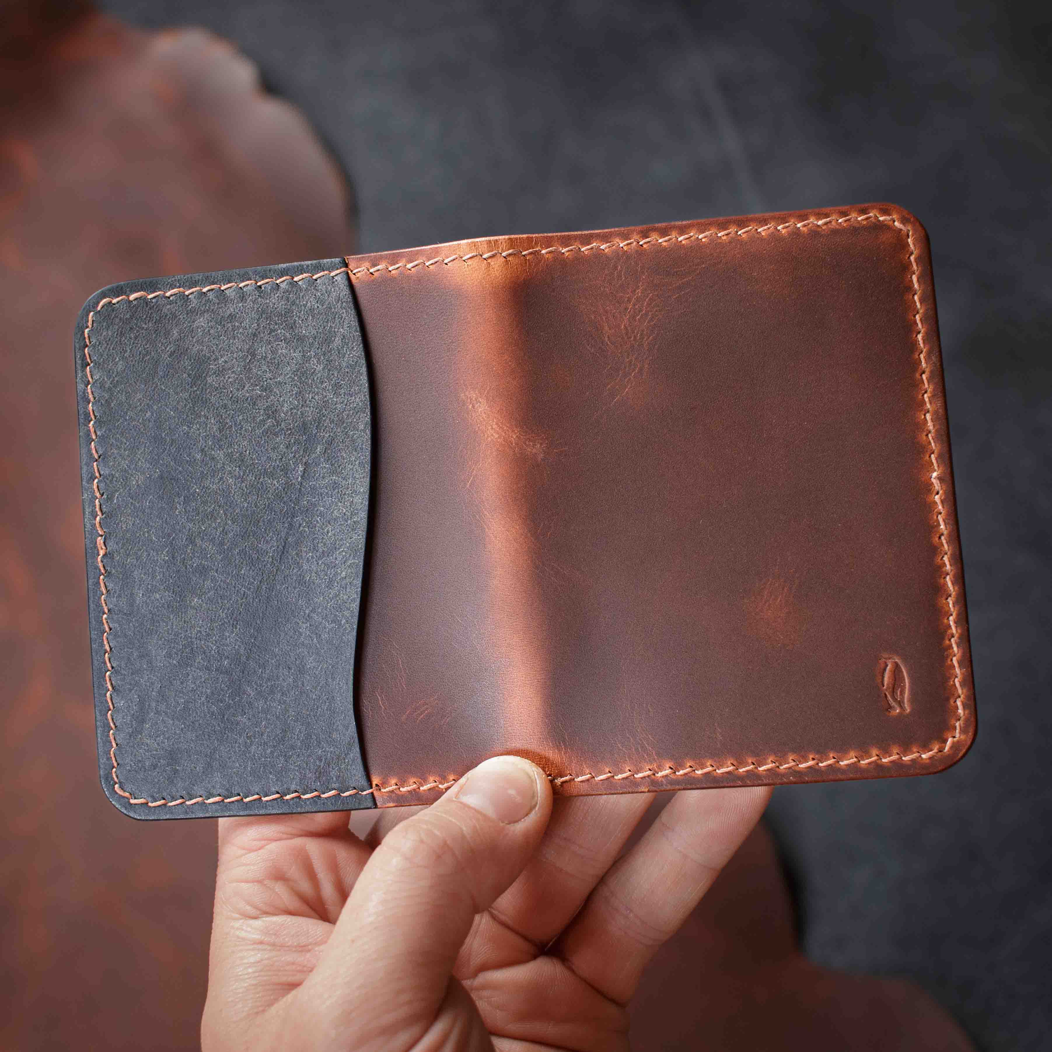 Portefeuille Banquise - Wax Cognac & Pueblo Marine