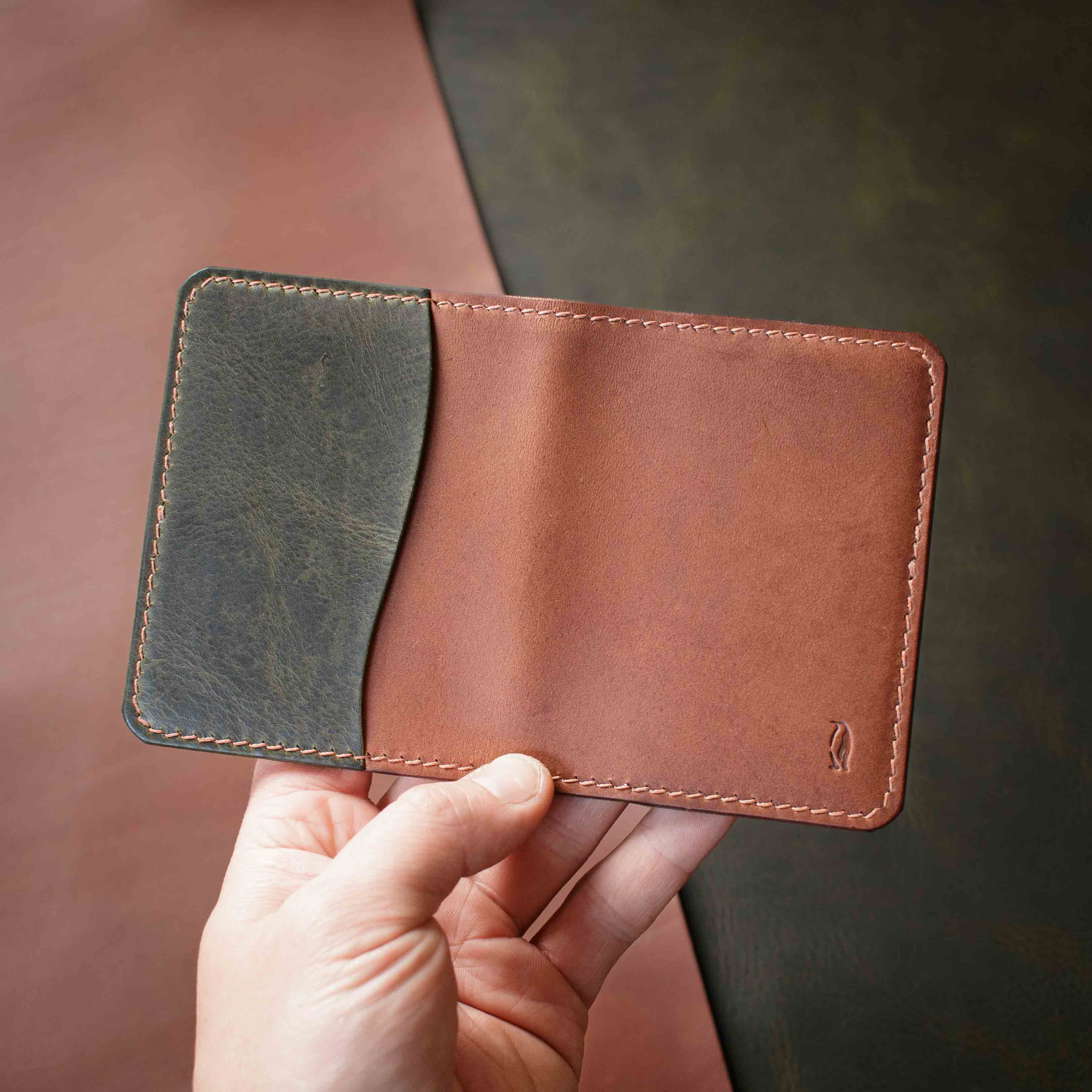 Walrus Wallet - Hazelnut & Wax Olive